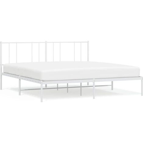Maison Exclusive - Giroletto con Testiera Metallo Bianco 193x203 cm (1/5)