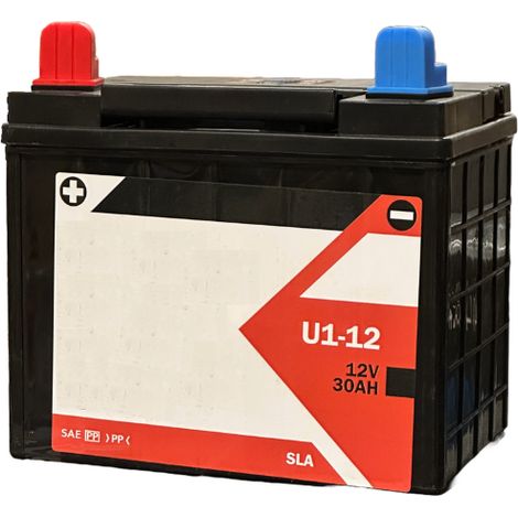 Topcar – Batterie tondeuse 12V 30Ah 300A – Autonomie prolongée – Borne + à gauche – Dimensions 190x122x185mm (1/3)