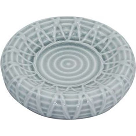 TRADE SHOP - Piatto Piattino Porta Sapone Saponetta Bagno Ceramica Grigio Effetto Rete 79280 - (1/2)