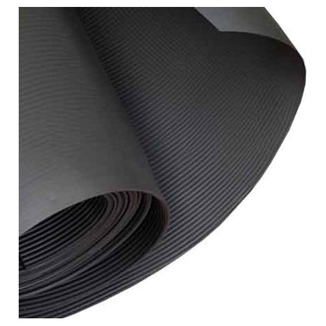 TAPPETO IN GOMMA 1000 RIGHE CARDINALE H.cm 120x10 mt - Spess.3 mm - Col. Nero - 12 mq- CARDINALE