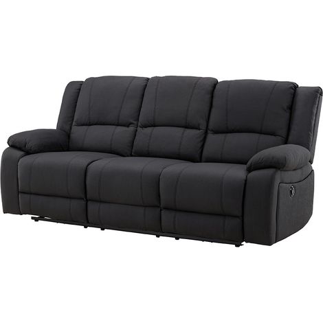 Singapore Sofa 3-Sitzer Sessel schwarz.