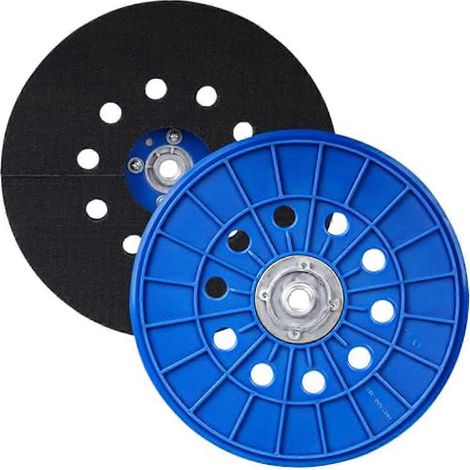 Lot de 2 disques de ponçage auto-agrippants de 23 cm (9 pouces) pour ponceuse à plaques de plâtre, outil de ponçage de précision, 10 trous, plateau de support avec filetage de 14 mm (1/5)