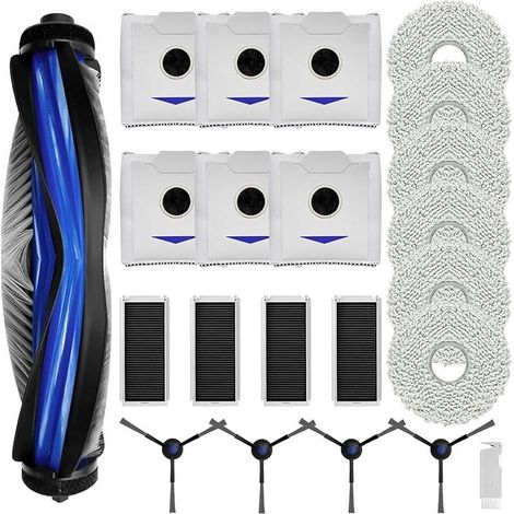 Kit di accessori per ECOVACS DEEBOT N30 PRO OMNI/ N30 PRO/ N30 OMNI, Ricambi: 1 spazzola principale, 6 panni, 6 sacchetti per la polvere, 4 filtri HEPA, 4 spazzole laterali (1/5)