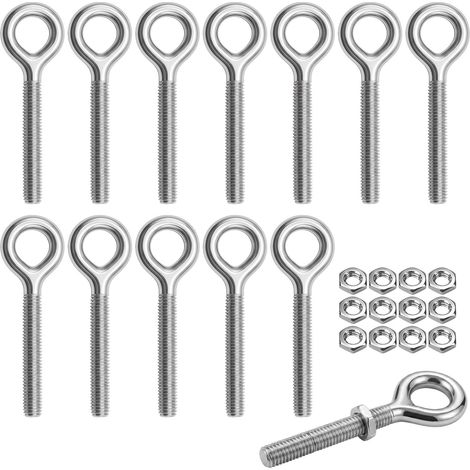 12 Pcs Boulon à Oeil M6x73mm, Boulons à œIl Acier Inoxydable à Tige Longue (1/5)