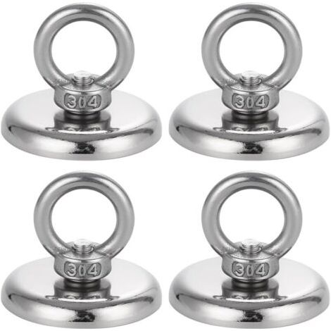 Aimant puissant, aimant néodyme de 50 kg, diamètre extra-large de 42 mm, aimant néodyme pour la pêche, force magnétique super forte, convient aux opérations industrielles, scientifiques, de pêche magn (1/3)
