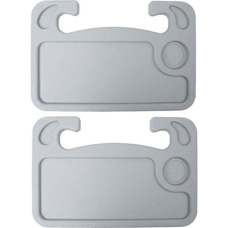 -Bandeja de 2 piezas para volante, mesa para mapas, bandeja para comer en el coche, gris-Crezuo