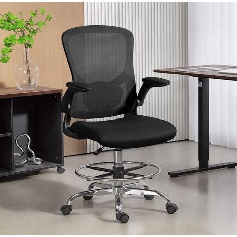 Sedia da ufficio ergonomica con supporto lombare, altezza regolabile, nera DESVIAE (1/5)