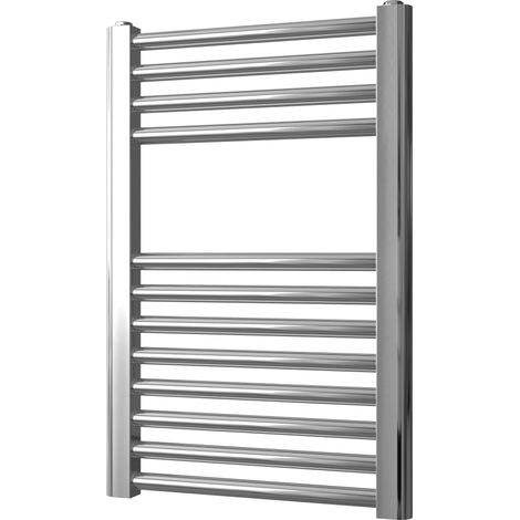 Greened House 400mm wide x 600mm Chrome Flat Central Heating Towel Rail high Designer Straight Towel radiator (1/3)
