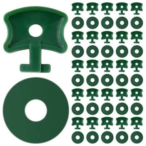 FENOPLASTICALot de 100 Clips en plastique pour serre avec rondelles pour sécuriser l'isolation, le filet à bulles sur serre en aluminium, ，vert, 50 clips + 50 rondelles (1/5)