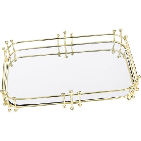 Organisateur de Parfum Fer pour Coiffeuse Plateau Décoratif de Salle de Bain Rangement de Maquillage pour Femme'-'-