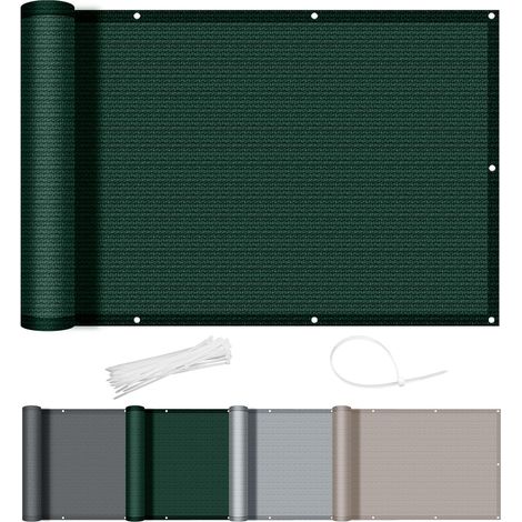 Brise Vue Balcon - 1 Lot - HDPE - Protection UV Et Intimité - Pour Terrasse Et Jardin - 90x300cm Vert (1/5)