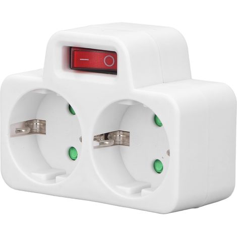 Adaptateur secteur européen standard avec prise éclairée et interrupteur, 2P, étanche, 16 A, 250 V (1/5)