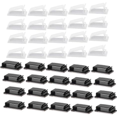 Organisateur de câbles à dos acrylique, fixateur de câbles auto-adhésif, rangement multifonctionnel sans trou (1/5)