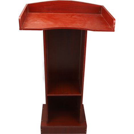 Support de podium couleur bois de santal rouge, Table de pupitre Stable et minimaliste moderne pour salle de conférence, réception en classe (1/5)