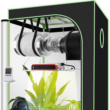 Jiubiaz Growzelt Komplettset 80X80X160cm Indoor Grow Set mit 4" Belüftungssat Grow Tent Kit LED Grow Light Grow Lampe Kohlefilter