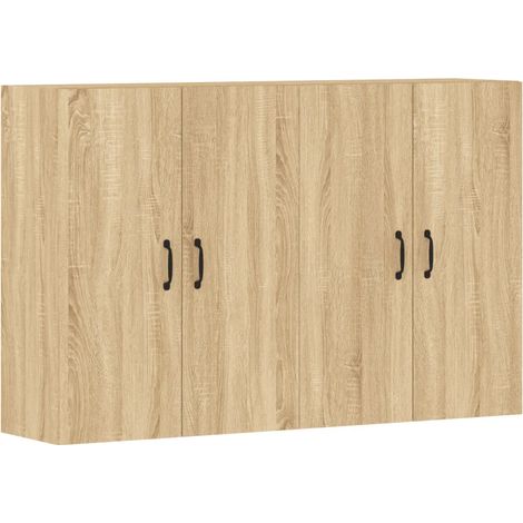 Set di 2 armadietti da parete portaoggetti da parete 69,5 x 34 x 90 cm in legno ingegnerizzato rovere sonoma 020055390