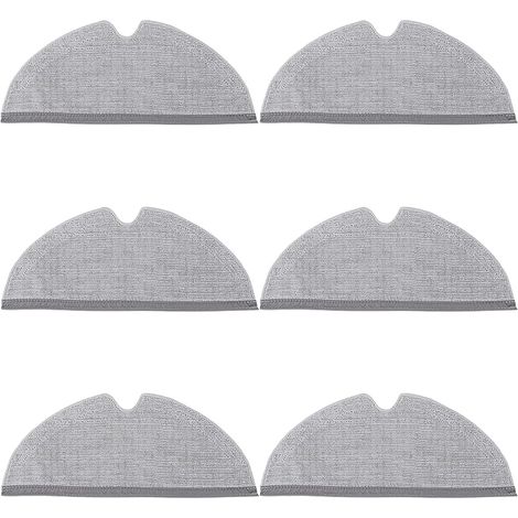 6 Serpillières Microfibre Lavables Compatible Xiaomi Roborock S4 S5 S6 Q5 Q7 Q8 E Series Pour Sol Bois Carrelage (1/5)