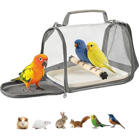 Cage A Oiseaux Doté d'un Perchoir en Bois Intégré Et d'un Plateau (1/5)