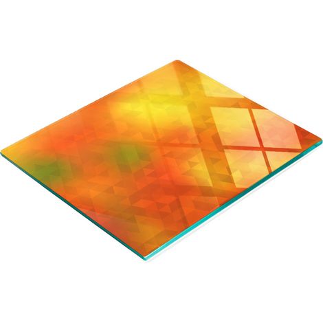 Tablero de vidrio duradero y elegante con patr贸n abstracto de tri谩ngulos de 60x52 cm.