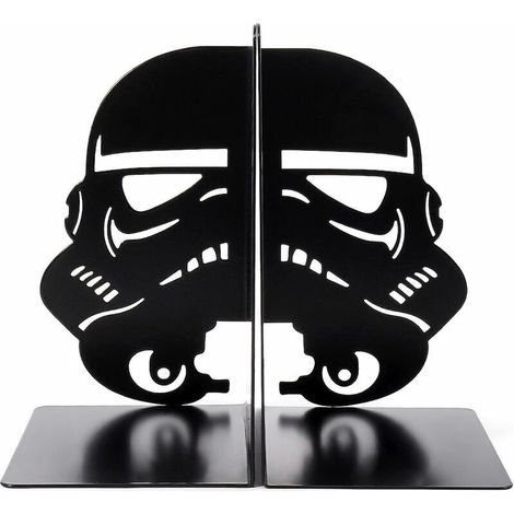 Extrémités de livre Imperial Stormtrooper, extrémités de livre de masque en métal noir pour étagère à la maison décorative, serre-livres robuste Stormtrooper Book Stopper The Force Bookshelf Book Stan (1/5)