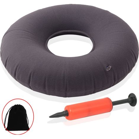 Sollbry Almohada Donut - Cojín inflable de 38 cm para aliviar el dolor de coxis - Cojín de asiento Donut para hemorroides, escaras y prostatitis (1/5)