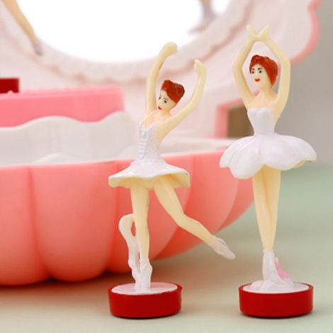 Boîte à musique ballerine coquillage avec miroir, coffret à bijoux vintage, mélodie rétro cadeau anniversaire mariage fête (1/5)