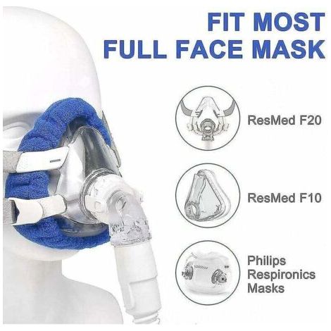 Bleu Lot de 4 doublures de masque Cpap souples Masque intégral Cpap couvre les accessoires respiratoires (1/4)