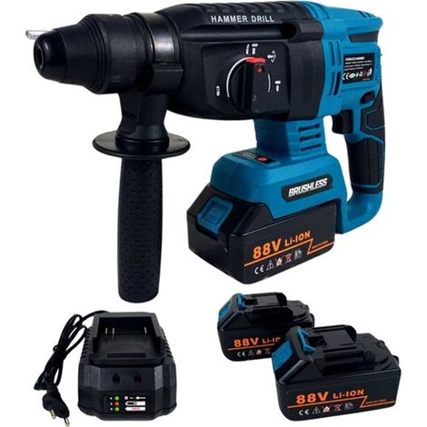 TrAdE Shop Traesio - Trapano Tassellatore Martello A Percussione Batteria Da 88vf Senza Fili Motore Brushless - (1/5)