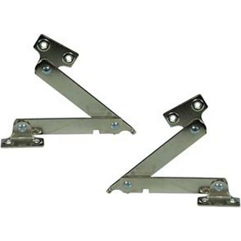 24PZ ASTA SNODATA CON FERMO cm.30 DX acciaio nichelato piatto da mm.10 tipo leggero