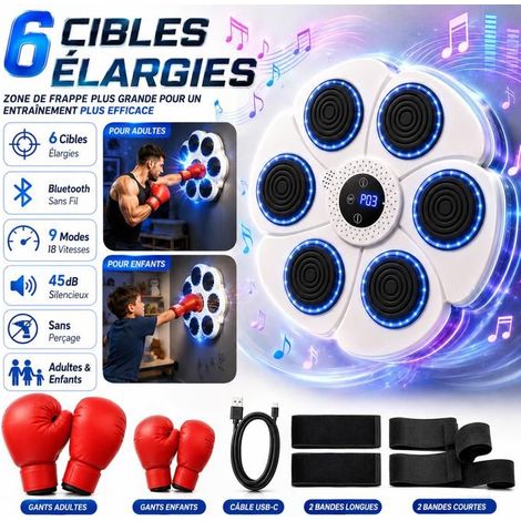 Machine de Boxe Musicale pour Adultes et Enfants, Boxe Mural Musique, Punch Zone, Machine à Coup de Poing, Smart Boxing Machine (1/5)