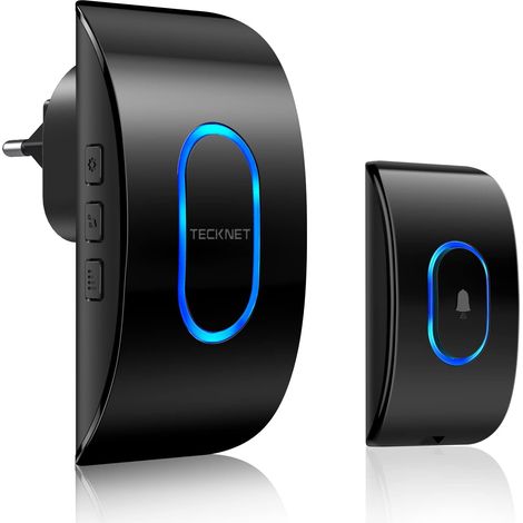 ZOLGINAH Sonnette sans Fil Exterieur 400 Mètres, Carillon Etanche IP65, 60 Mélodies et 5 Niveaux Volume, Kit d'un Récepteur et d'un Emetteur, Voyant LED pour Maison, Classe, Hôpital, Hôtel – Noir (1/5)