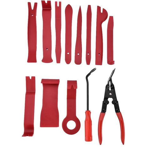 démontage garniture demonte clips voiture Outil de Porte de Voiture Outils pour Garnitures Outil de réparation o stéréo Outil de dépose de panneau de porte Kit d'outils de réparation o stéréo (1/4)