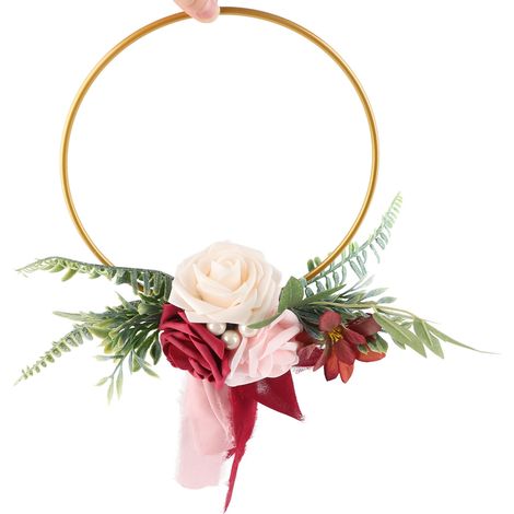 Seidenblumenkranz für Hochzeiten, Türsturzdekoration und Wandkranz für Braut und Brautjungfern (1/5)