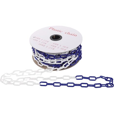 Chaîne de Sécurité en Plastique 6 Mm Blanc 30 M, Barrière de Circulation Rapide à Déployer pour Contrôle d’Accès en Entrepôts, Chaînes pour Signalisation Routière (1/5)