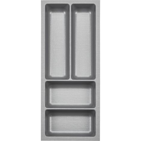 ORGA-BOX 3 Besteckeinsätze Tiefe 473 mm silbergrau Schubladeneinsätze Breite 191 mm für Schubladen 300 mm