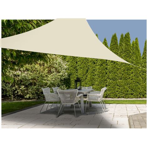 Sonnensegel 3 x 3 m mit UV 50+ Schutz - Dreieck / natur - Sonnenschutz Segel inklusive Befestigungsseilen