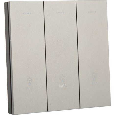 Interrupteur mural intelligent sans fil à 3 boutons avec commande vocale et minuterie via l'application TUYA, compatible WiFi et Bluetooth, 100-240 V CA. (1/5)