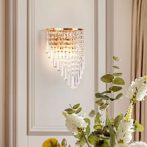 Applique Murale Doré Cristal, Applique Vintage Pour Chambre (1/5)