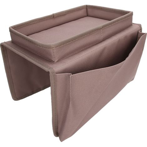 Fernbedienungs-Organizer mit 4 Fächern für Sofalehne, Sesseltasche mit Becherhalter und Kaffeetablett (1/5)