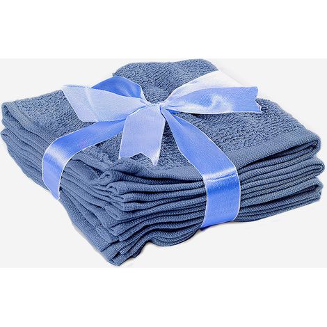 Set 4 lavette in cotone da bagno 30x30 Sicilia - Blu (1/2)
