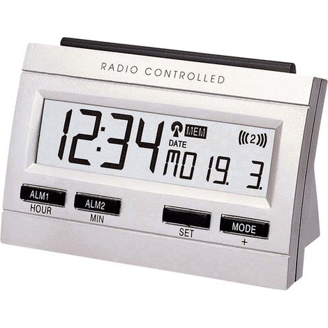 Techno Line 02991 Funk Wecker Silber Alarmzeiten 2