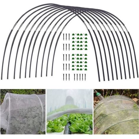 Cerceaux de Serre, cerceaux de Jardin pour Plates-Bandes surélevées, 18Paquets de cerceaux de Couverture de rangée de 3,75 Pieds (1/4)