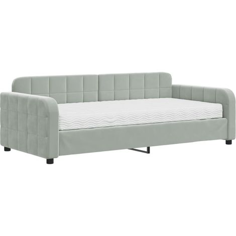 Maison Exclusive - Divano Letto con Materasso Grigio Chiaro 90x190 cm in Velluto