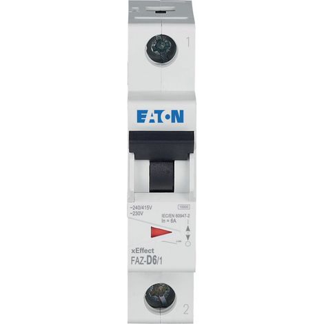 Disjoncteur FAZ 1P 6A 15kA (IEC/EN 60947 2) cbe D 000278578 EATON FAZ D6/1