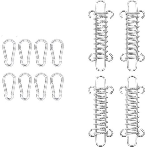 Ressort Voile D Ombrage - Acier Haute Résistance - Élasticité Renforcée Pour Fixation Extérieure - 4 Pièces (1/5)