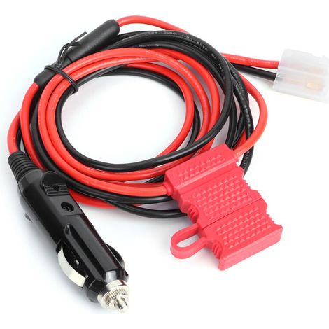 Câble d'alimentation pour allume-cigare 12V, 1.5m, 4,9 pieds, pour autoradio, en forme de T, à 2 broches, adapté pour Kenwood TM-201B (1/5)