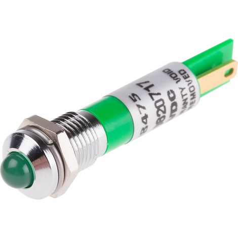 Voyant LED clignotante Vert RS PRO, dia. 8mm, 12V c.c. ( Prix pour 1 )