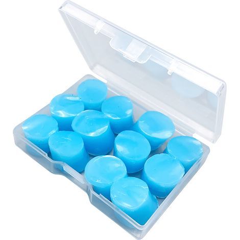 Packung mit 12 weichen Ohrstöpseln aus Spezialton, klein, leicht und tragbar, 0,8 cm Durchmesser, geräuschdämpfend, blau (1/5)