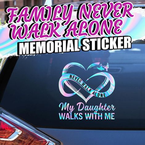 3-teiliges Familienaufkleber-Set „Never Walk Alone“ – Aufkleber für Auto, Gepäck, Laptop, Kühlschrank, Motorrad, Skateboard (1/4)