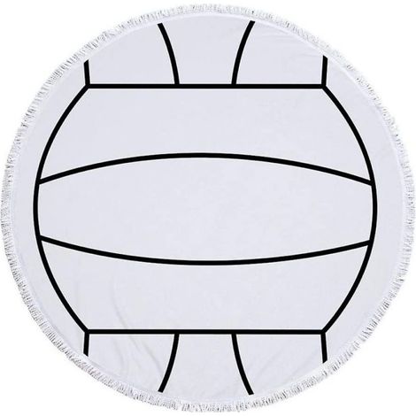 Serviette de Plage 150 X 150 cm d'épaisseur Serviette de Plage Ronde Couverture surdimensionnée, Tissu en Microfibre avec Franges en Coton Balle Blanche Sport Nouveauté Impression épaisse (1/4)